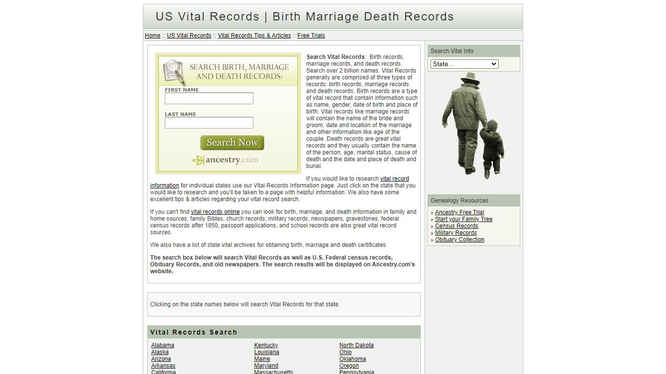 US Vital Records Search | Birth Marriage Death Records