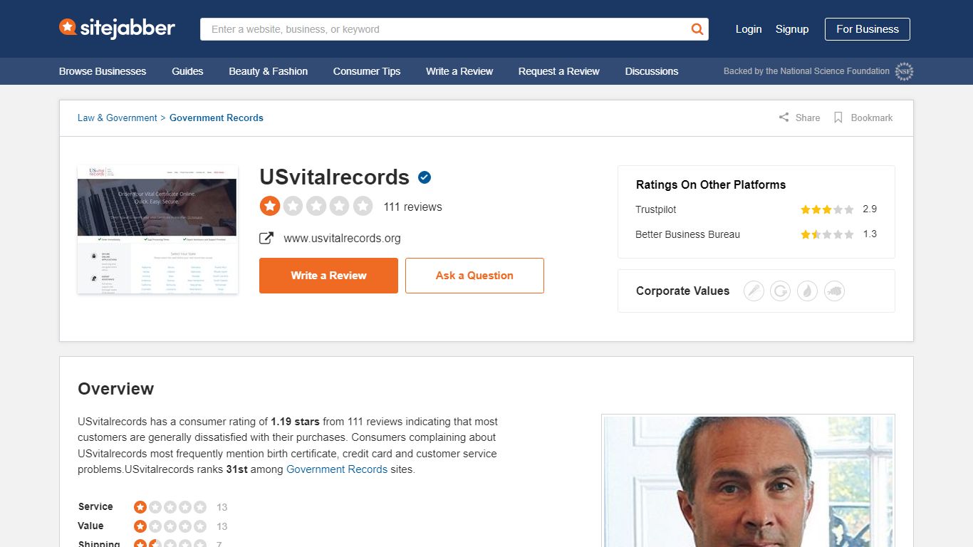 111 Reviews of Usvitalrecords.org - Sitejabber